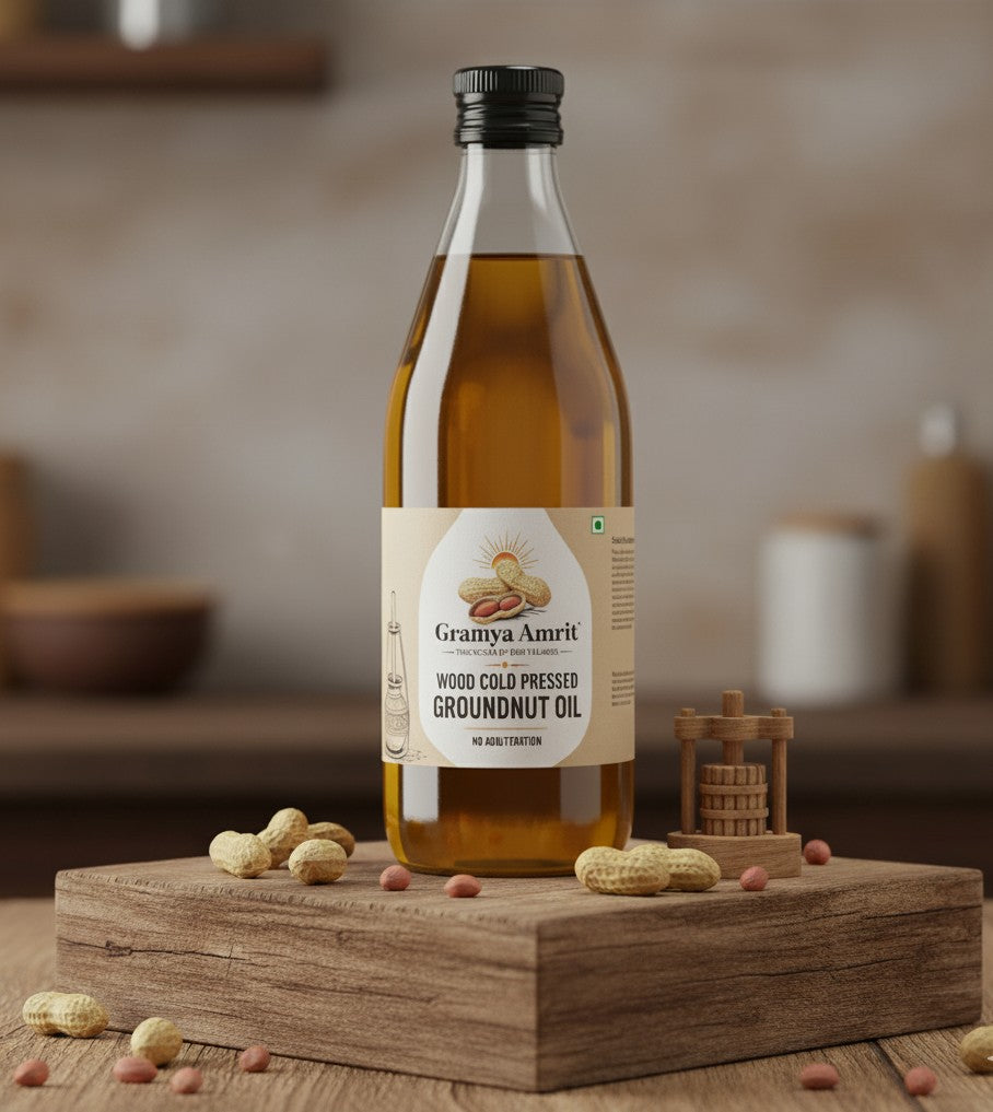 Groundnut Oil - Kachi Ghani Wood Cold-Pressed