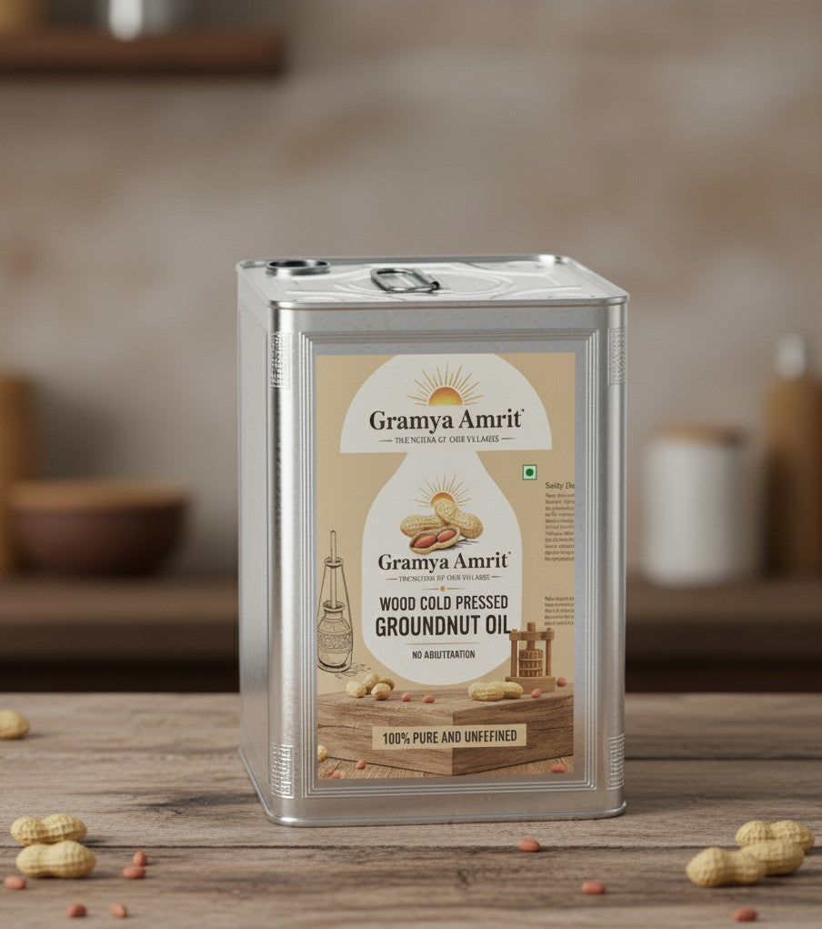 Groundnut Oil - Kachi Ghani Wood Cold-Pressed