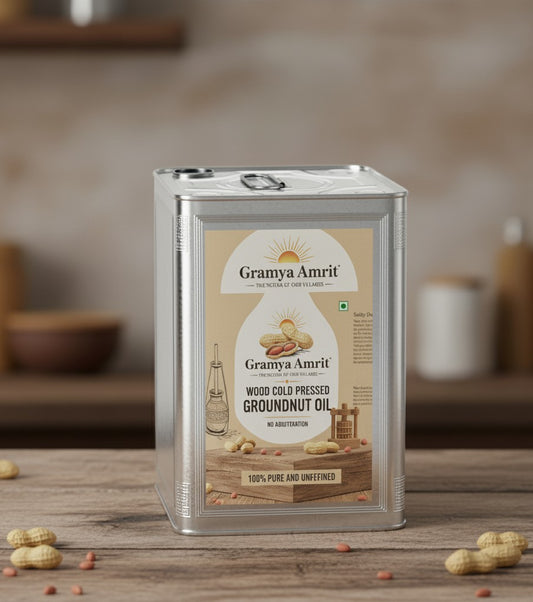 Groundnut Oil - Kachi Ghani Wood Cold-Pressed
